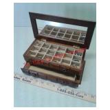 Jewelry box with various costume jewelry and