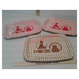 6 vintage metal serving trays