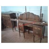 > 3 piece vintage bedroom set - vanity with