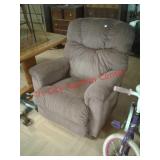 > Burgundy Lazy Boy rocker recliner plush living