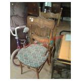 > 2 wood pressback dining room chairs