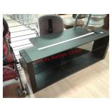 > Black TV stand with glass Shelf