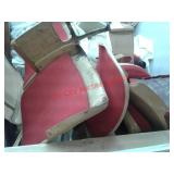 > several vintage metal theater seats