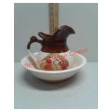 McCoy 7515 USA pottery water pitcher and wash