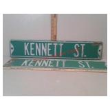 Kennett St metal street signs