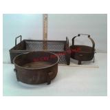 3 metal parts cleaning baskets