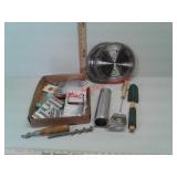 Lot of miscellaneous items, saw blades, drill