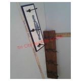 2 wall hanging coat racks hooks
