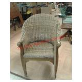 Wicker and wood chair