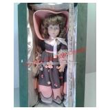 26 inch felt doll in lined case with certificate