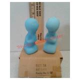 Fenton blue satin praying boy and girl figurines