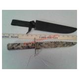 Camouflage knife in sheath