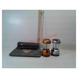 Tax devil floor mats, two electric lanterns