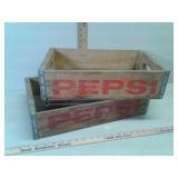 2 vintage wood Pepsi crates