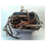 Large storage tote of assorted horse tack