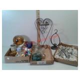 Glass electric insulators, pegboard hooks and