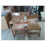 4 solid wood chairs