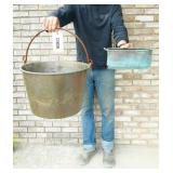 Large Copper Bucket & Small Copper Container
