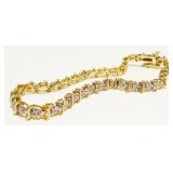 10K Gold Diamond Tennis Bracelet 7.5" 6.9g
