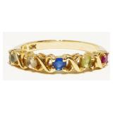 10K Y Gold Multi-Gemstone Ring Sz 7 2g