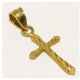 Petite 10K Y Gold Cross Pendant .8g