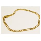 14K Y Gold Figaro Link Bracelet 7" 2.1g