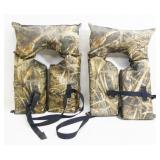 2x Realtree Adult Universal Boating Vests