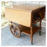 Vintage Rolling Wood Serving Cart