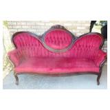 Vintage Victorian Carved Wood Couch