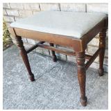 Vintage Wood Vanity Seat