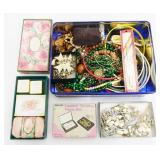 Costume Jewelry, Vtg Tissue Box, Avon Soap Set