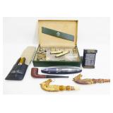 Zippo Lighter, Pocket Knives, Pipes, Grooming Kit