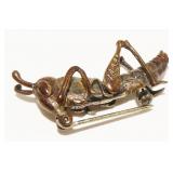Sterling Silver Grasshopper Brooch 7.9g