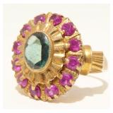 Vintage 10K Y Gemstone Ring Sz 6.5 4g