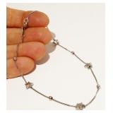 14K W Gold Star Ankle Bracelet 9.5" 2.2g