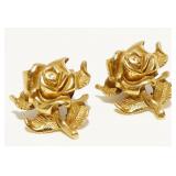 14K Y Gold Rose Post Earrings 2.2g