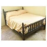 Antique Wood Spindle Bed Frame, Full Size