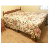 Vintage Wood Bed Frame, Full Size