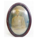 Antique Wood Framed African American Woman Picture