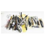 Large Grouping of Kitchen Utensils & Silverware