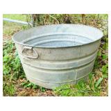 Large Galvanized Metal Wash Tub
