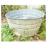 Large Galvanized Metal Washtub
