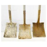 Three Long Handled Garden Shovels