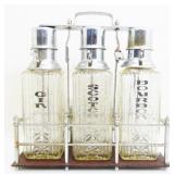 Vintage Bar Set: Gin, Scotch & Bourbon Bottles