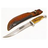 Vintage Queen Stag Handle Fixed Blade Knife