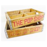 Two Vintage Pop Shop Wood Soda Crates