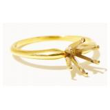 14K Y Gold Engagement Ring Setting Sz 6.25 1.6g