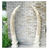 Hand Carved Asian Rare Bovine Bone Replica Tusks