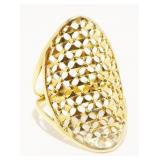 14K Y Gold Italian Ring Sz 8 2.7g