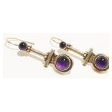 Sterling Silver & Amethyst Earrings 6.6g